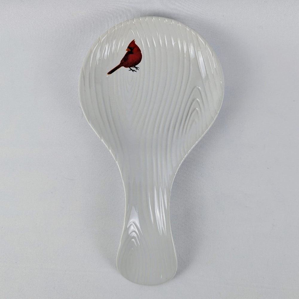 Temp-Tations by Tara Spoon Rest White Woodlands Collection Red Cardinal NIB